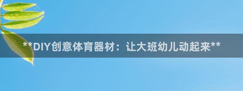 极悦平台官方网站：**DIY创意体育器材：让大班幼儿